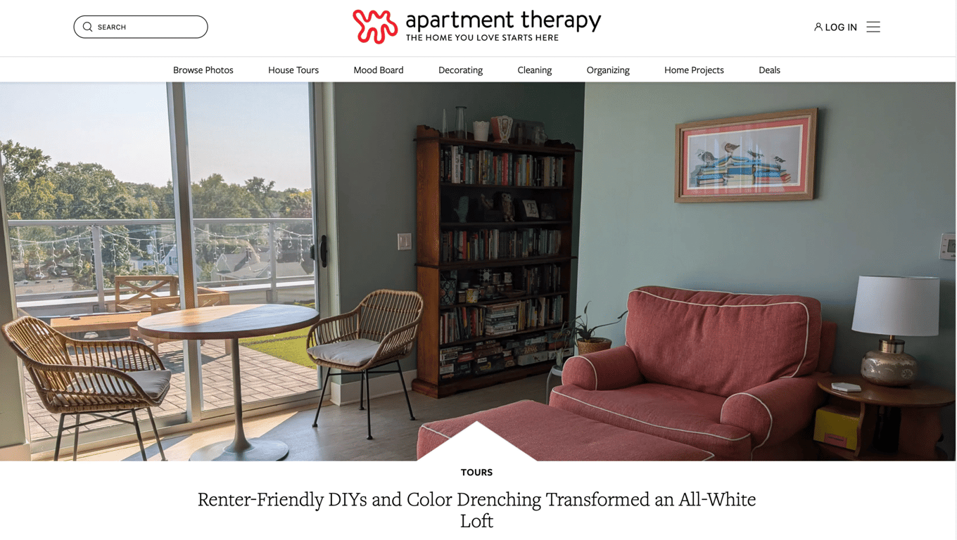 The Apartment Therapy blog homepage