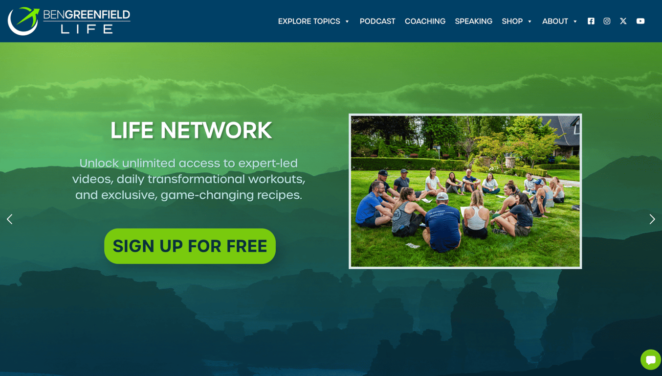 The Ben Greenfield Life blog homepage