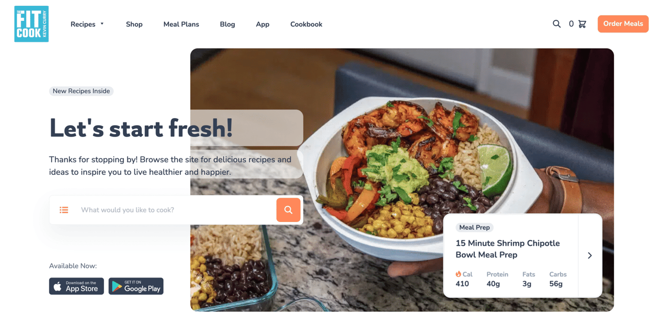 The Fit Men Cook website homepage