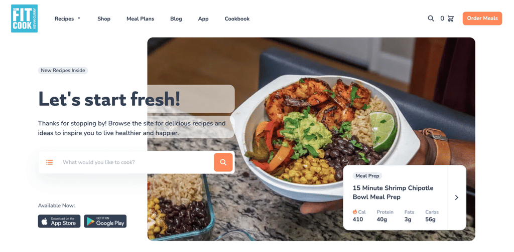 The Fit Men Cook website homepage