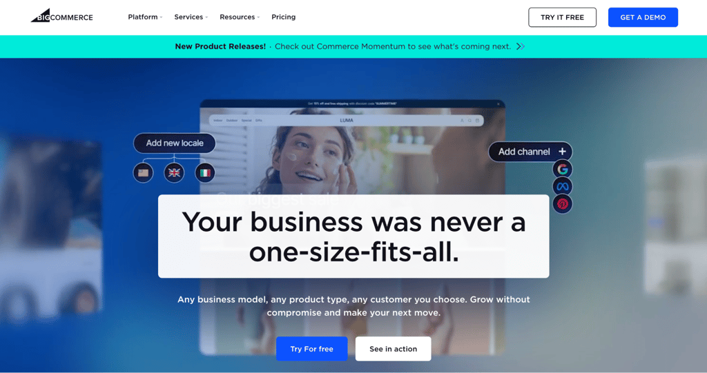 BigCommerce homepage