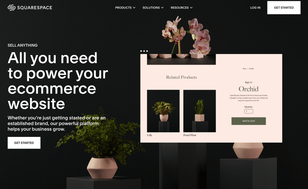 Squarespace homepage