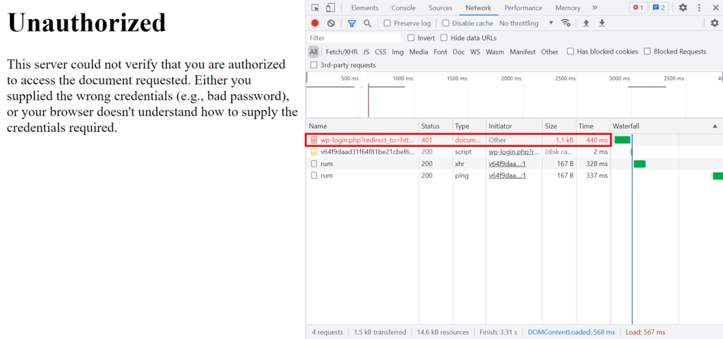 How to check a WWW-Authenticate header for the cause of the 401 error.