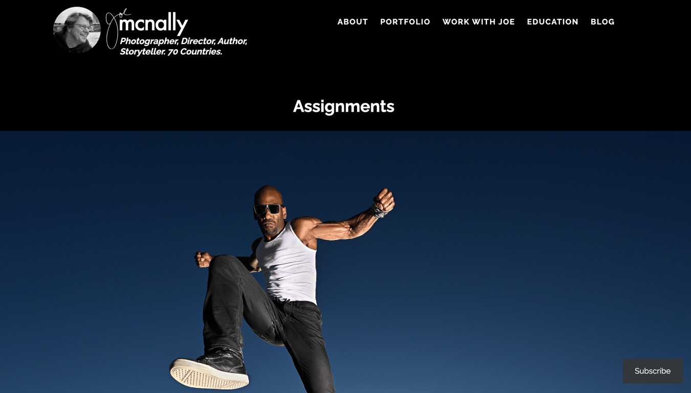 The Joe McNally blog homepage