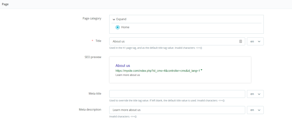 Form containing metadata the user can modify