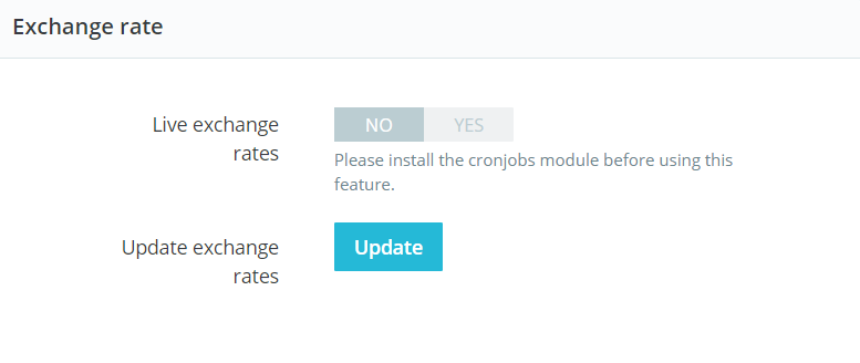 How to update the exchange rate