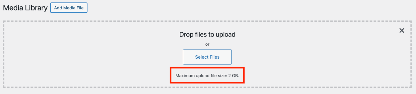 WordPress Media Library maximum upload file size