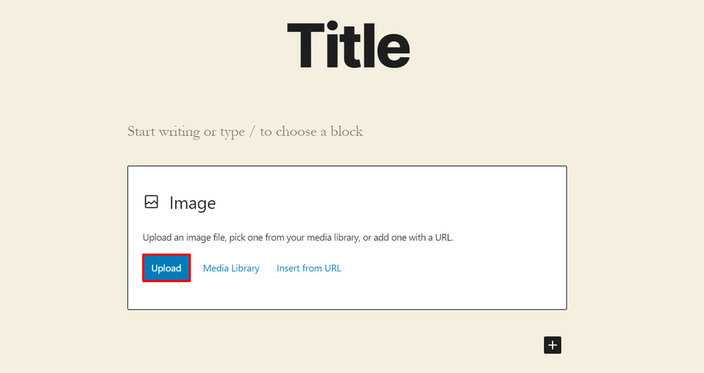 Screenshot of an Image block on the WordPress Gutenberg editor An Image block on the WordPress Gutenberg editor