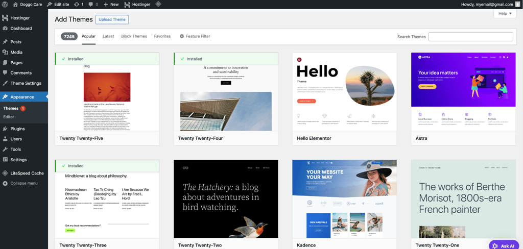 WordPress theme directory