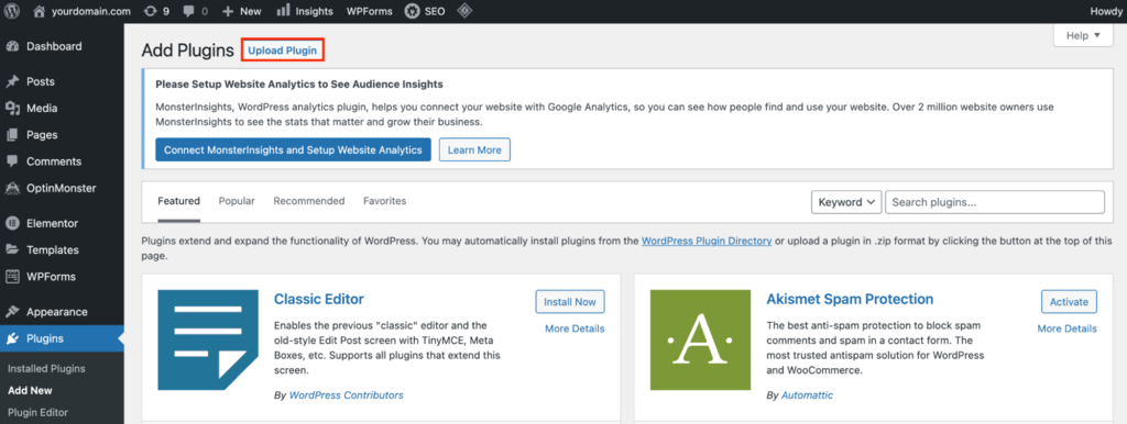 Upload plugin on WordPress.