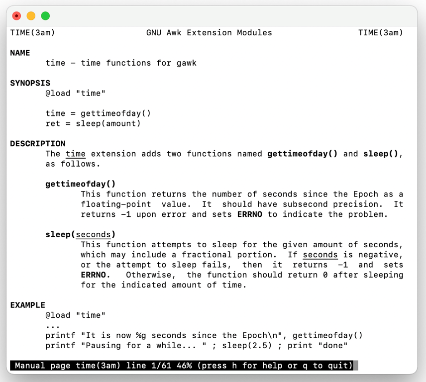 List of options to modify the Linux time command output.