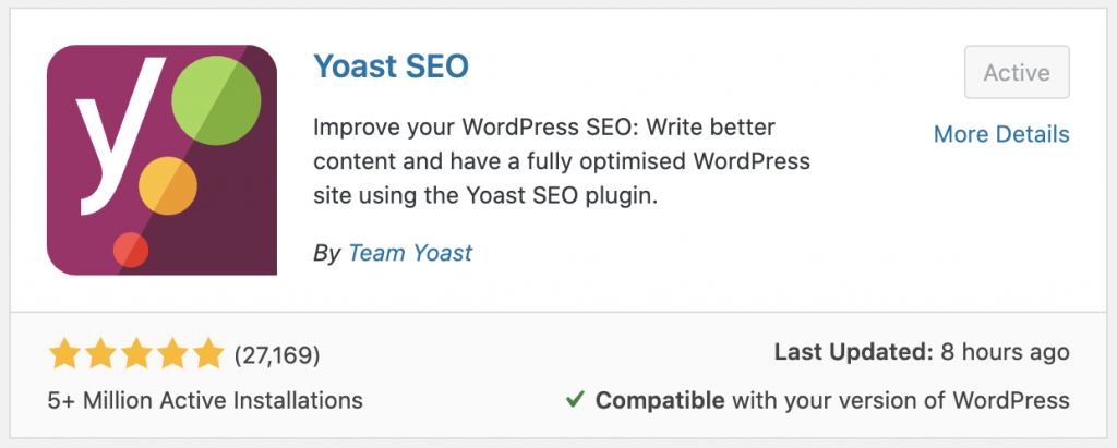 Screenshot of the Yoast SEO installation screen