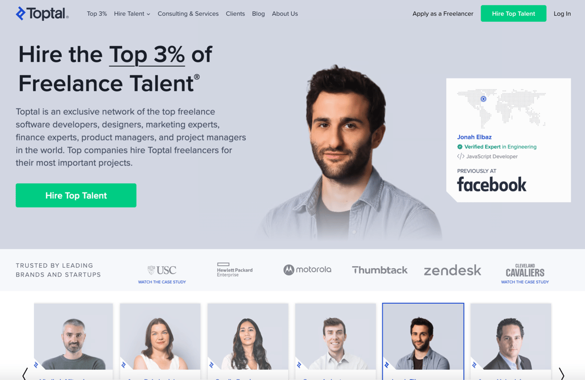 Toptal home page