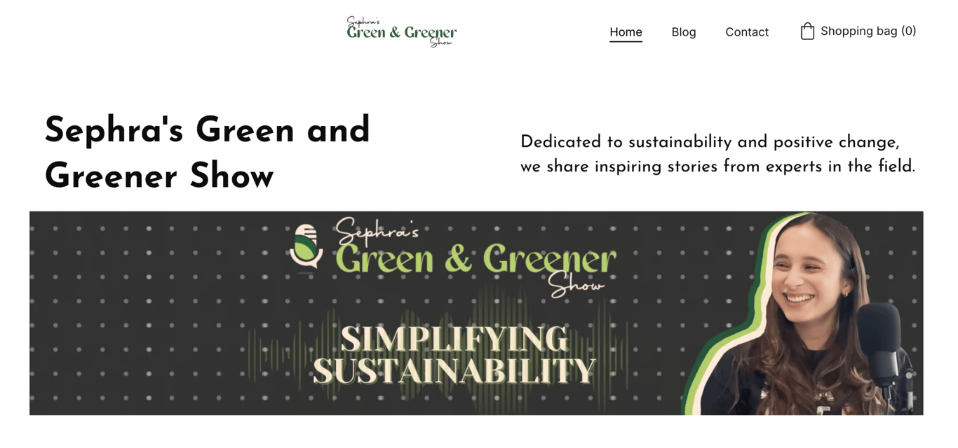 Sephra's Green and Greener Show - sample of a podcast