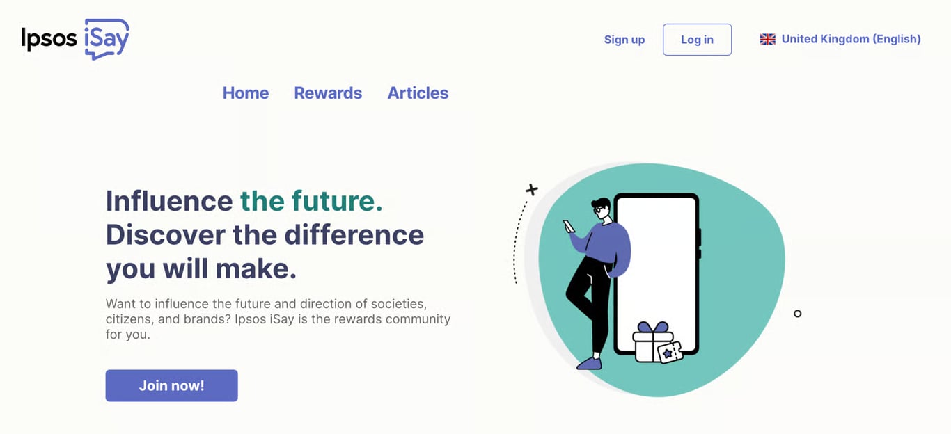Ipsos iSay home page