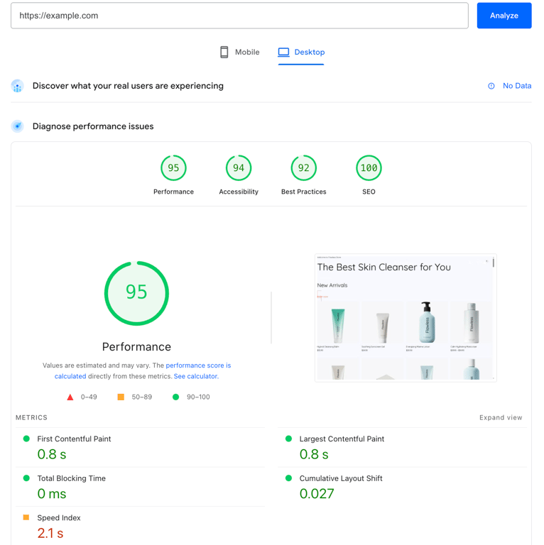 google-pagespeed-insights Google PageSpeed Insights site assessment