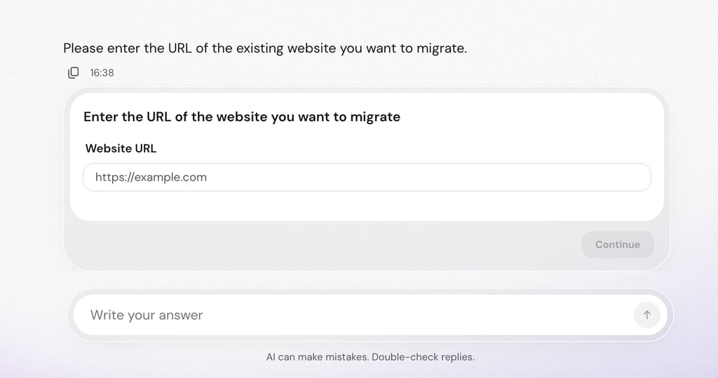 hostinger-migration-url-entry Enter the URL of the website you want to migrate screenshot