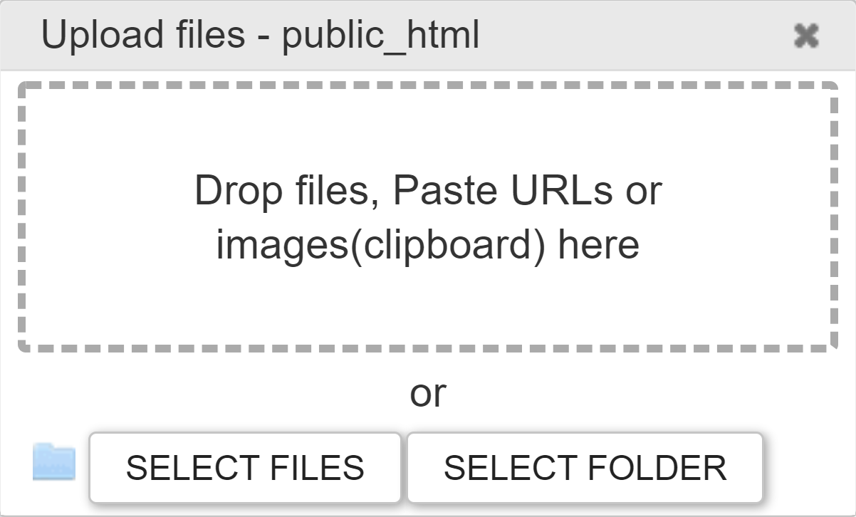 a screenshot of the WP File Manager's pop-up window