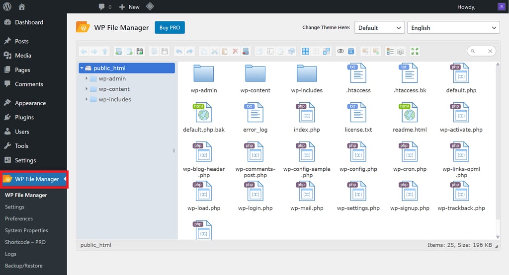 a screenshot of the WordPress Dashboard