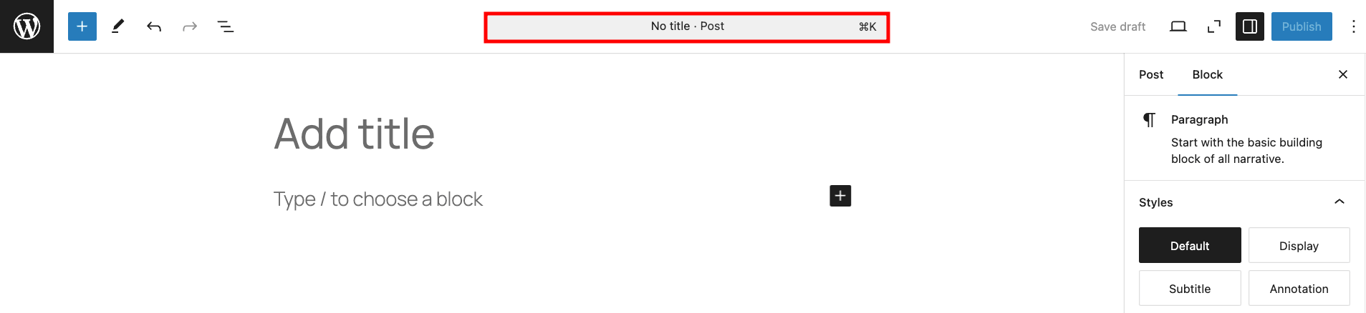 Displaying a template in the WordPress post editor