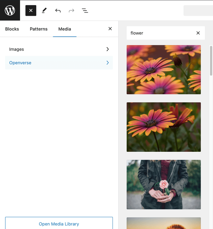 Adding images from Openverse