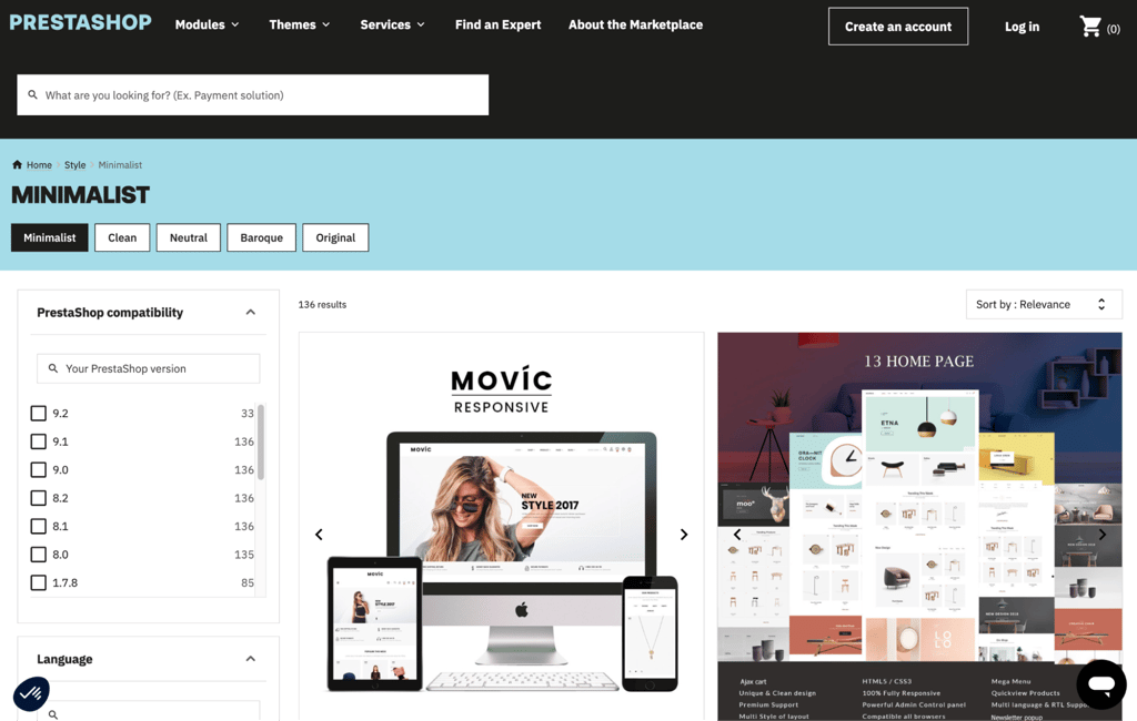 PrestaShop themes