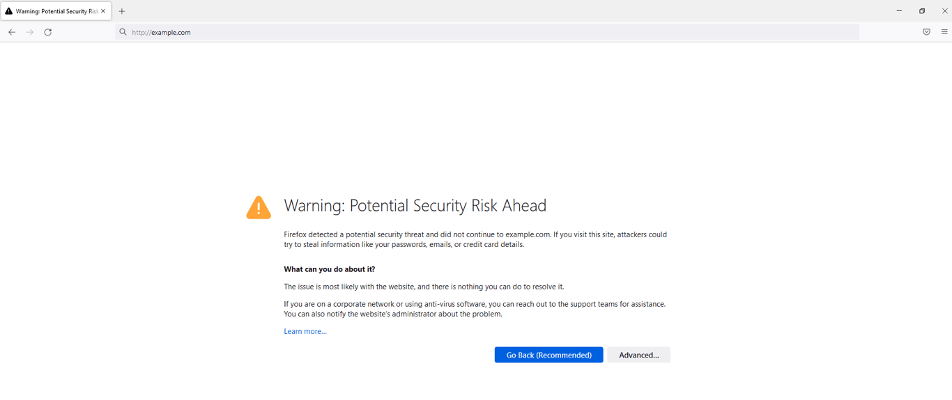 NET::ERR_CERT_COMMON_NAME_INVALI error on Mozilla Firefox