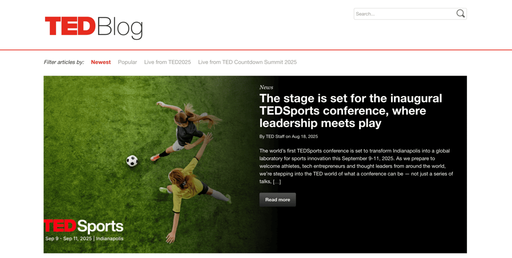 TEDBlog's home page