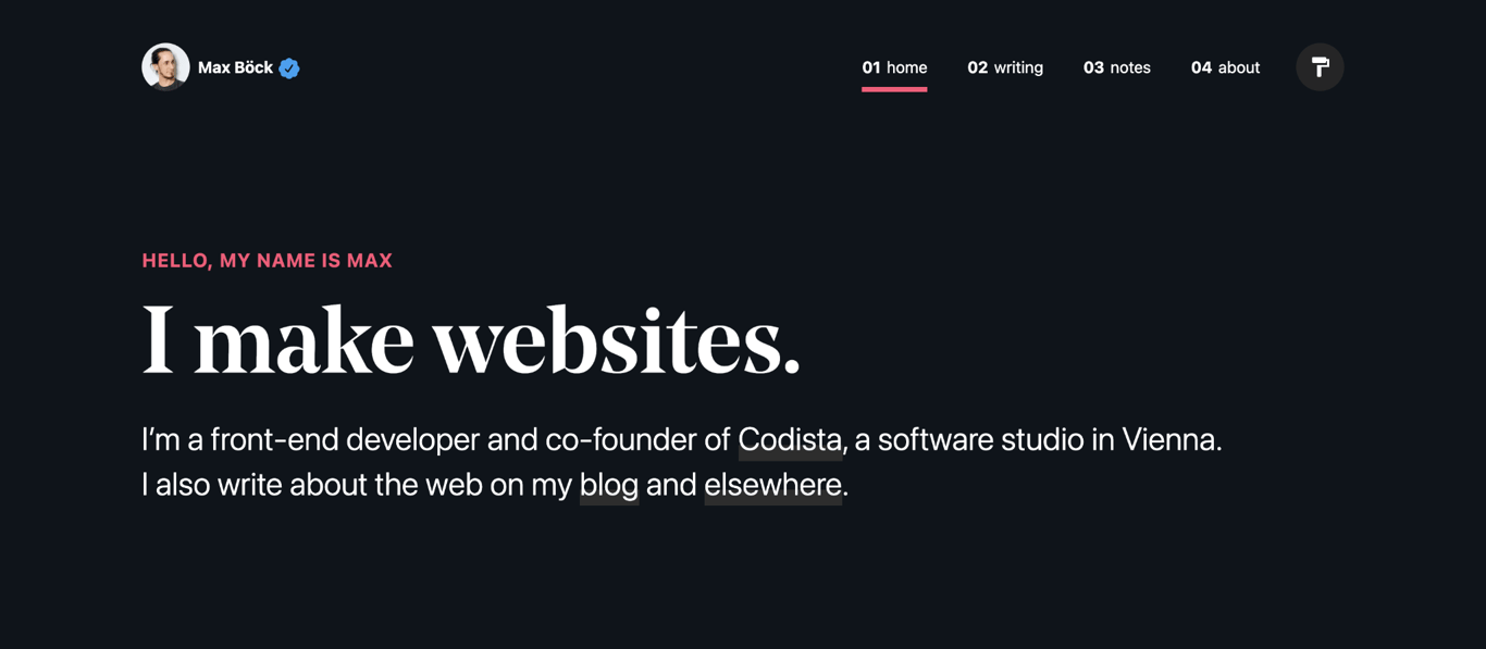 Max Böck portfolio page