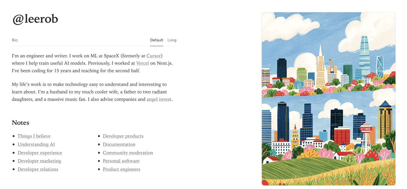 Lee Robinson portfolio page