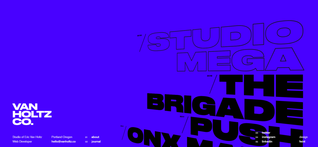 Eric Van Holtz's personal portfolio