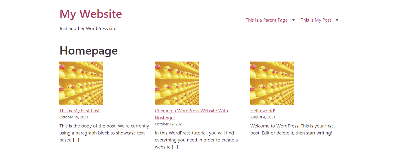 An example of what the Latest Posts block can look like