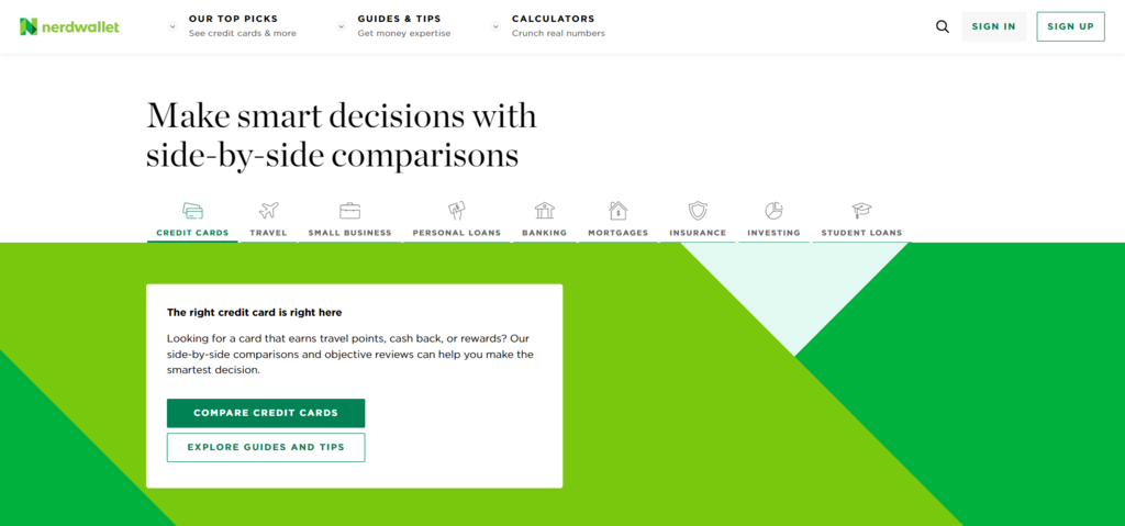 NerdWallet homepage