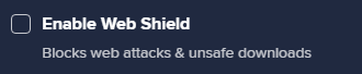 Disabling the Web Shield option inside the Avast Antivirus application.