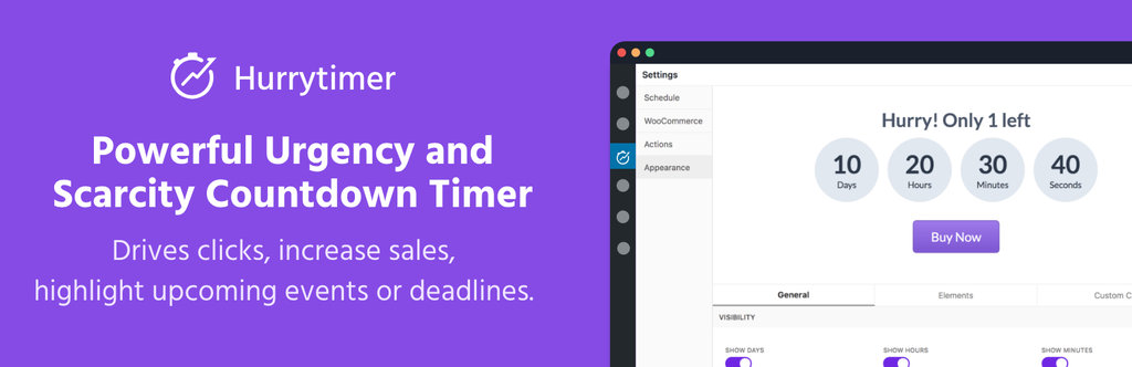 The HurryTimer plugin banner