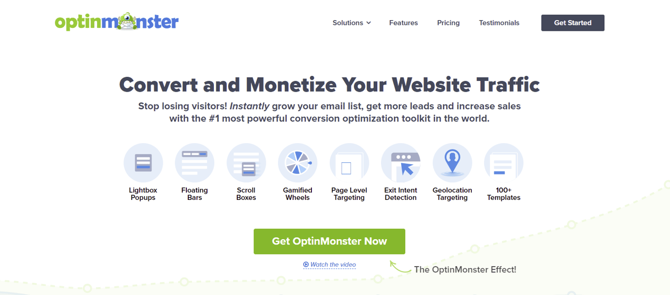 The homepage of OptinMonster