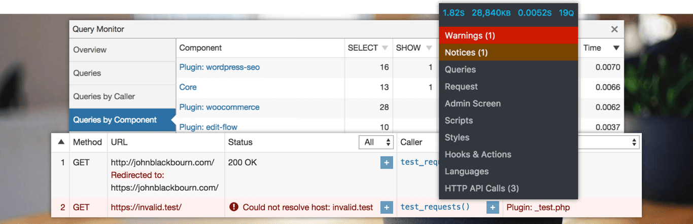 Query Monitor web banner
