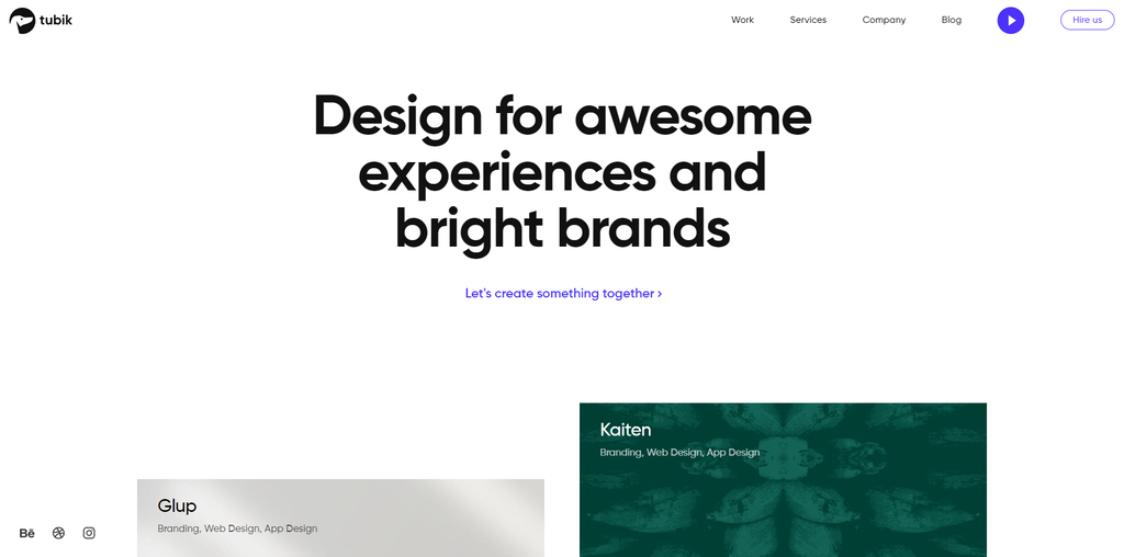 Tubik Studio's website