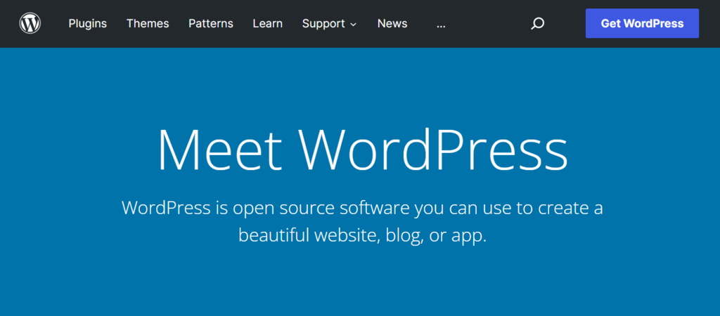 WordPress.org website homepage