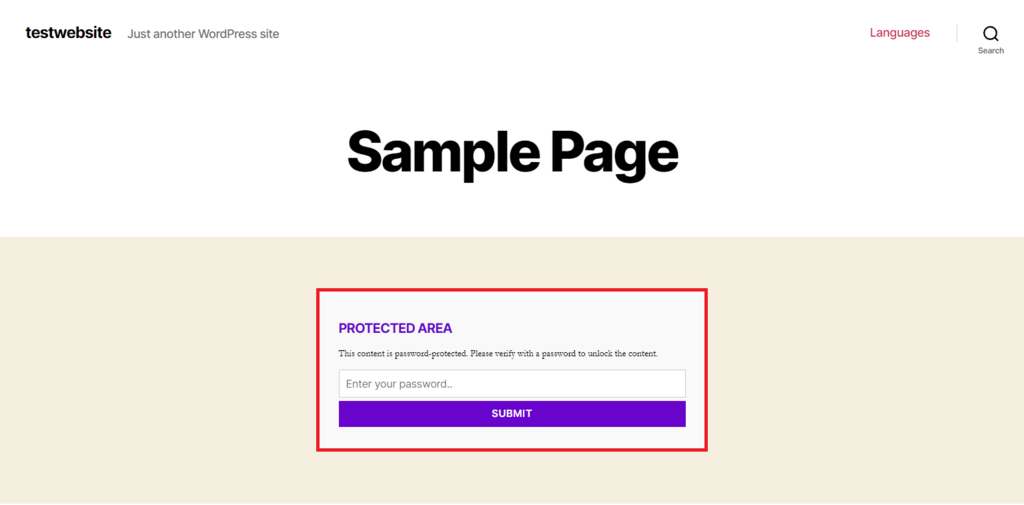 Passster password form