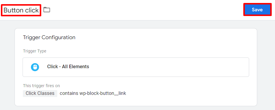 Finalize the trigger configuration.