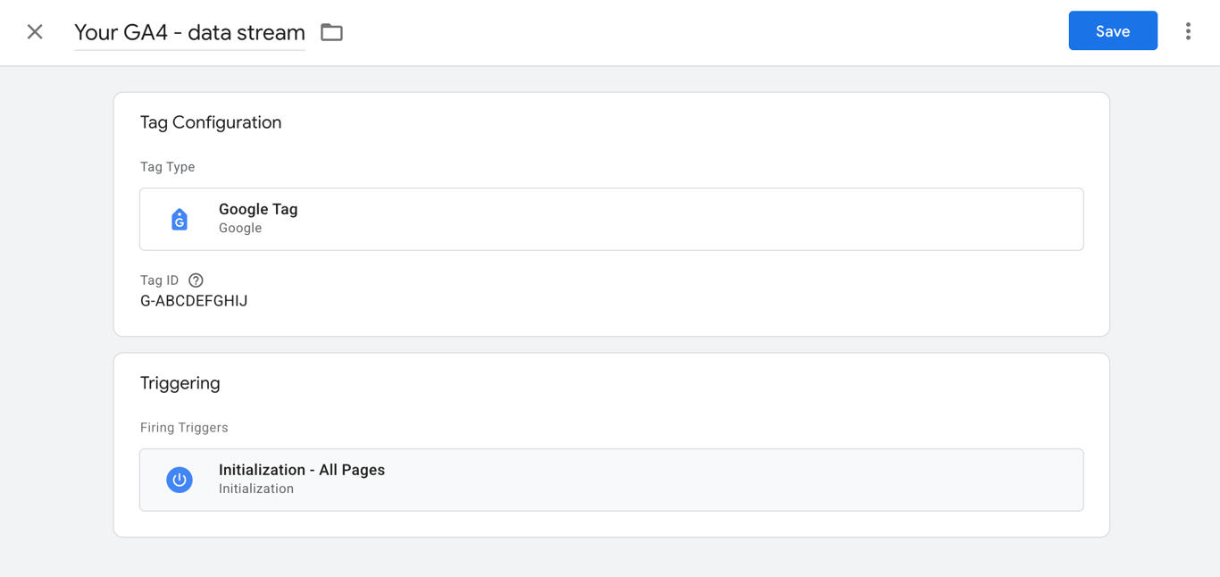 Adding a new tag interface in Google Tag Manager