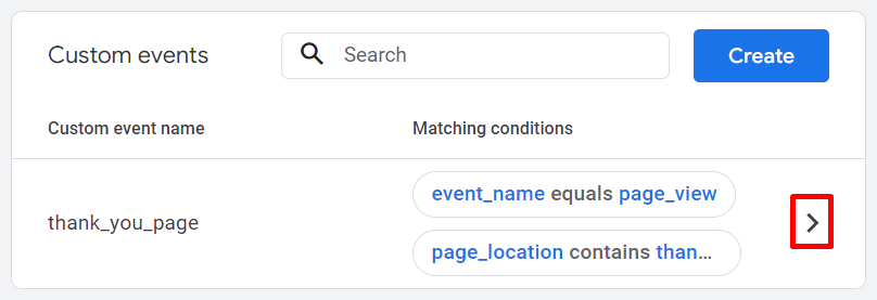 Modify existing event on the custom events table to track conversion.