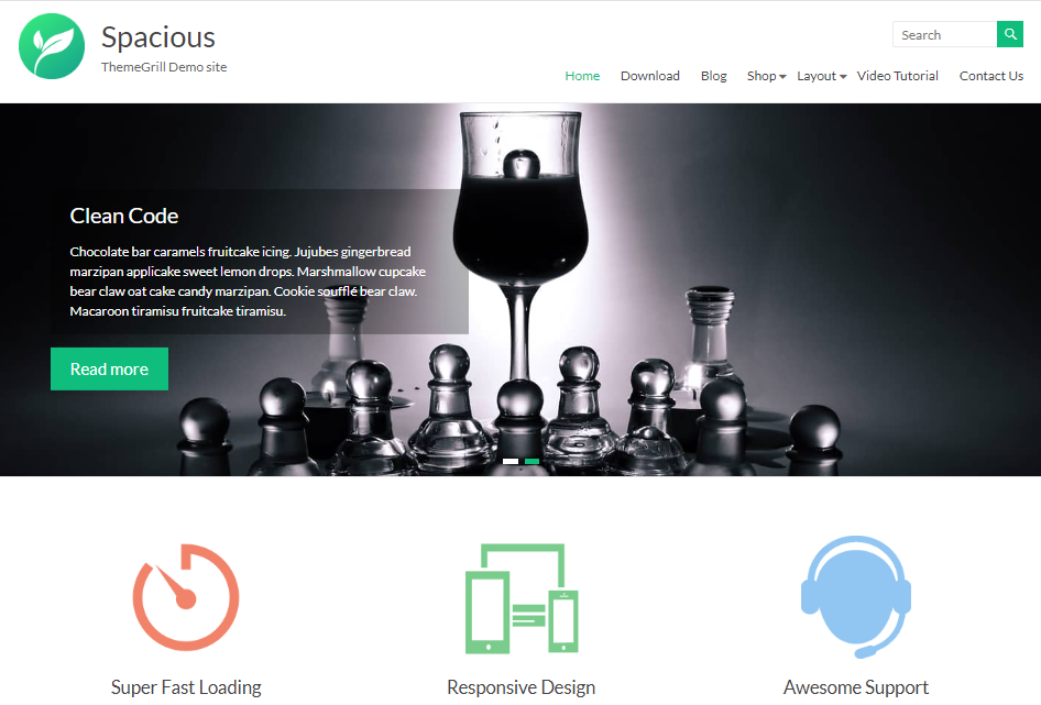 Spacious theme comes with multiple starter websites for an instant start