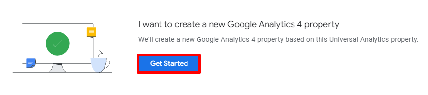 Start creating a new GA4 property