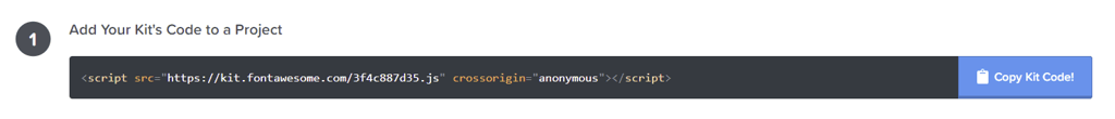 The Font Awesome Kit code