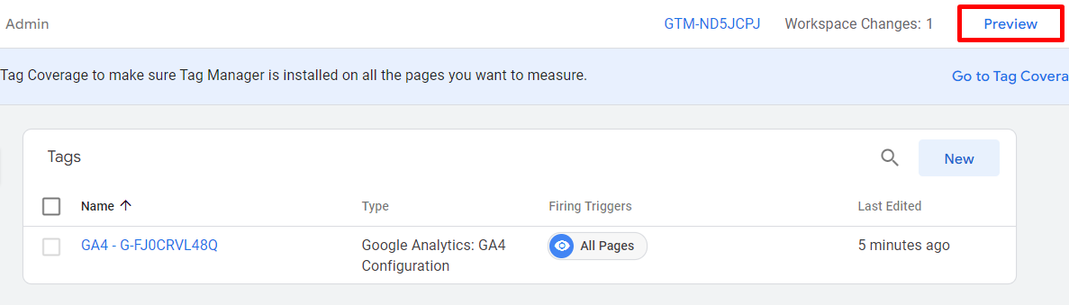 Use the preview mode to ensure your tag fires.