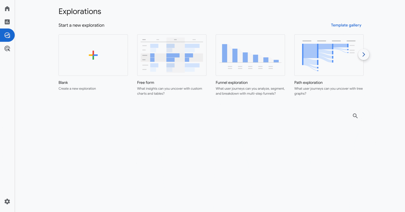 Explorations section in GA4