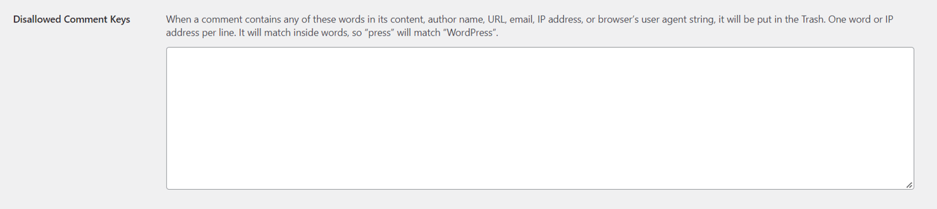 Using the Disallowed Comment Keys feature on WordPress, you can block specific words from appearing in the comments section.

