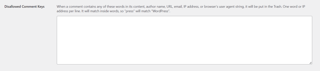 Using the Disallowed Comment Keys feature on WordPress, you can block specific words from appearing in the comments section.